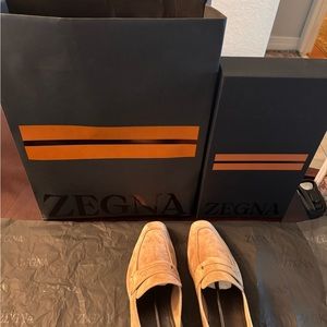 Zegna low heel penny loafers